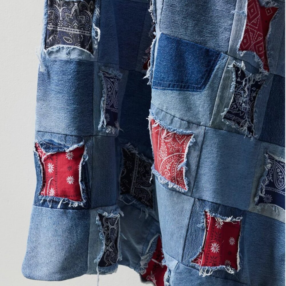 FP x Tricia Fix Denim Patchwork Blanket - Picture 3 of 3